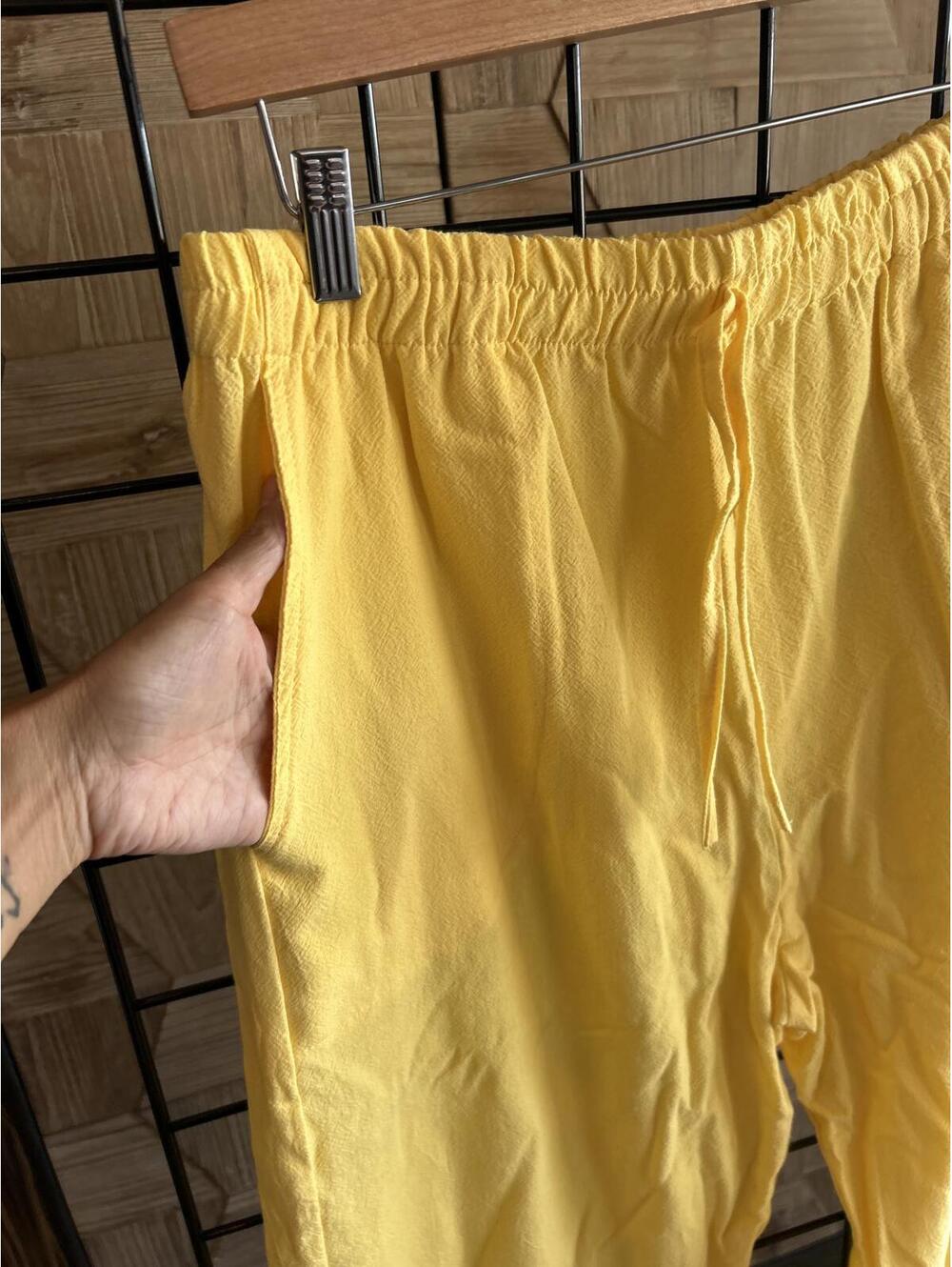 NWT B'Gauze Women's Casual Pants Size S/M Yellow 100% Cotton Elastic Waist Boho - Picture 4 of 4